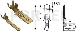 Flachstecker mit Rastnase (Rastzunge)